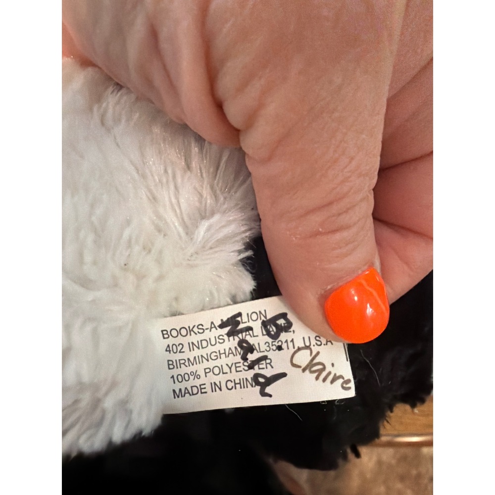 Books-A-Million Panda Bear Plush Stuffed Animal Black White 7 inch Sitting Toy - Picture 3 of 3